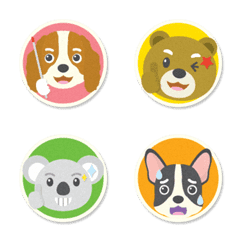 Animals and stamp stickers emoji