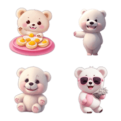 white bear red cheeks emoji