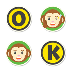 monkey and alphabet stickers emoji