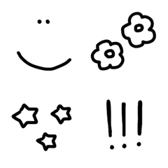Monotone, basic, popular emoji