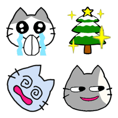 Winter emoji of moving cats