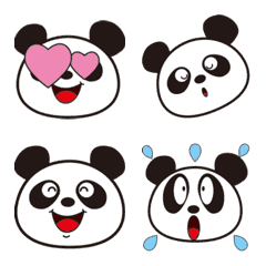 Anime emoji ekspresi wajah panda lucu