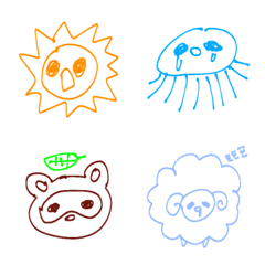 雑に描かれた動物たち