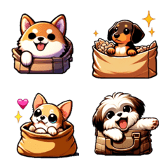 Various Dog Breeds in a Bag Emoji