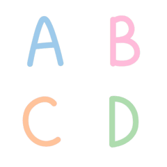 English alphabet pastel colors