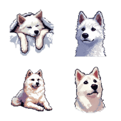 Pixel Art Siberian husky dog