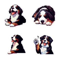 Pixel Art Bernese Mountain Dog
