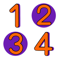 Numbers emoji purple orange