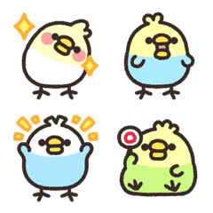 Rounded colorful bird animated emoji 3