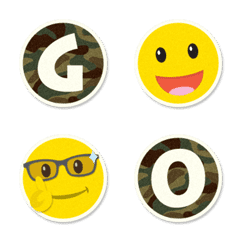 Camouflage alphabet with smileys emoji