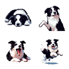 Pixel art Border collie dog