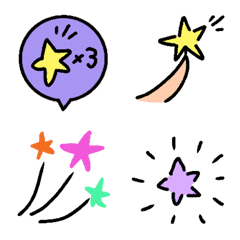 Various sparkling stars icons