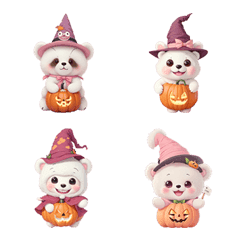 cute white bear halloween emoji