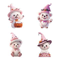 cute white bear halloween emoji v.2