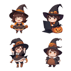 Beautiful cute chubby girl Halloween v.2