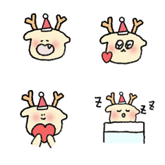 shy deer Emoji Christmas