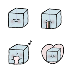 shy ice cubes Emoji