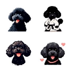 Pixel art Toy Poodle Black dog Emoji
