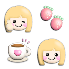 4move girl emoji three-dimensonal face