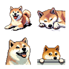 Pixel Art Shiba dog Japanese