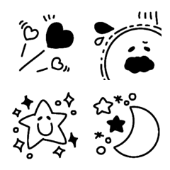 Monochrome emoji's