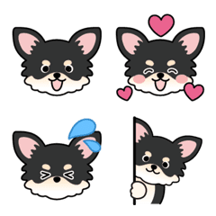 Cute Black Chihuahua Kaomoji 40