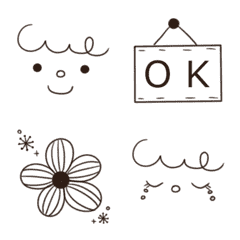 Cute Nordic style monotone move Emoji