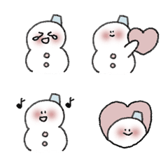 shy winter snowman Christmas Emoji