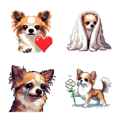 Pixel Art Chihuahua Long Coat Dog Emoji