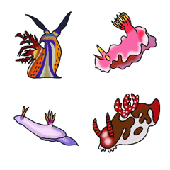 Sea slugs colorful life Emoji ver.