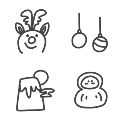 Simple Monochrome Winter Emoji