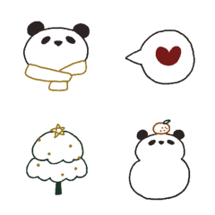winter! line drawing panda emoji