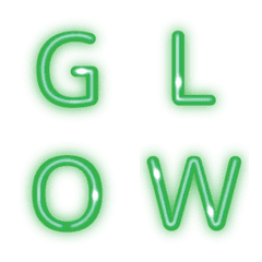 green neon Letter Number emoji