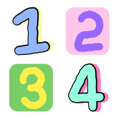Number multi colorful pastel 2.1