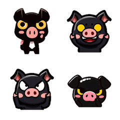 Cute Little Black Pig