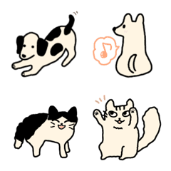 Loose Emoji of a dog and the cat