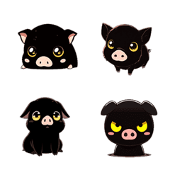 Cute Little Black Pig 2