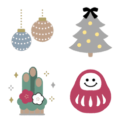 Cute Christmas and New Year emoji