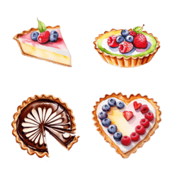 watercolor style tart emoji