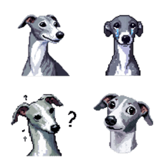 Pixel Art Italian Greyhound dog