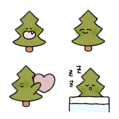 shy Christmas tree Emoji