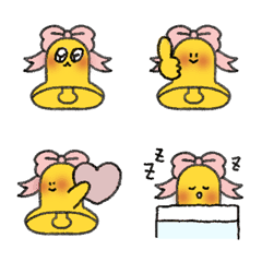 shy bell bow tie pink Emoji