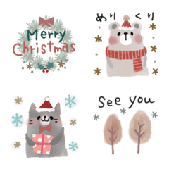 winter Kawaii and cute Emoji