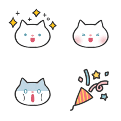 Simple and easy to use white cat Emoji