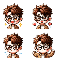 Cute Glasses-Wearing Guy Emoji