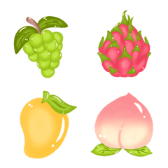 cute colorful fruit and vegetable emoji