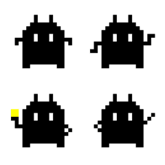 Pixel art Black Character.