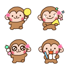 flower monkey little cute emoji