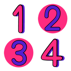 อิโมจิ ตัวเลข : สีชมพู ม่วง