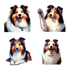Pixel Art Shetland Sheepdog dog Emoji